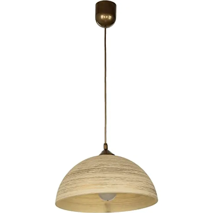Licht-Erlebnisse Pendelleuchte FERA, Glas in Gold, E27, Ø 30cm, Retro Hängelampe für Küche und Esszimmer