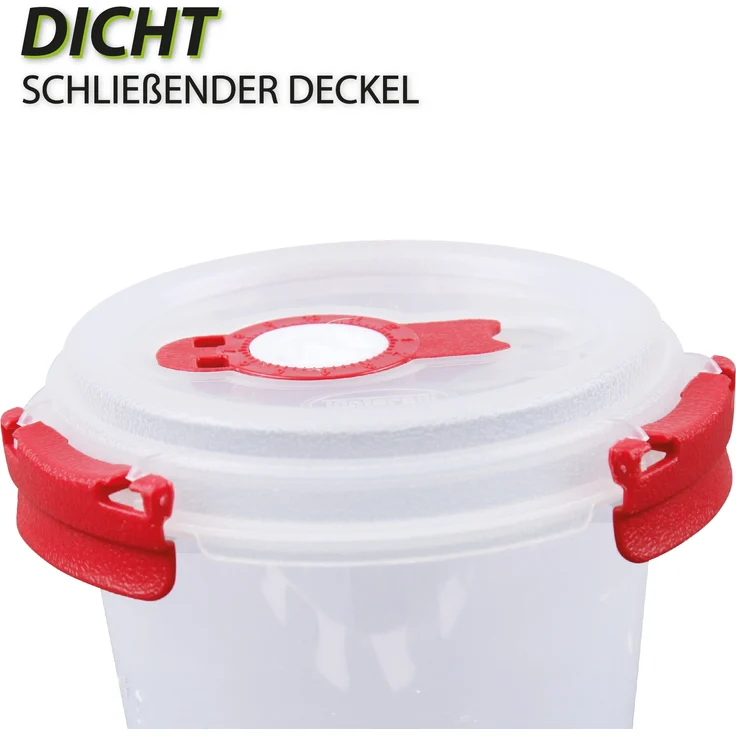 Vorratsdose für Lebensmittel ( 640 ml ) - Rot - Frischhaltedosen für Joghurt, BPA-Frei luftdicht, Aufbewahrungsbox Meal Prep Box, Schale – Bild 4
