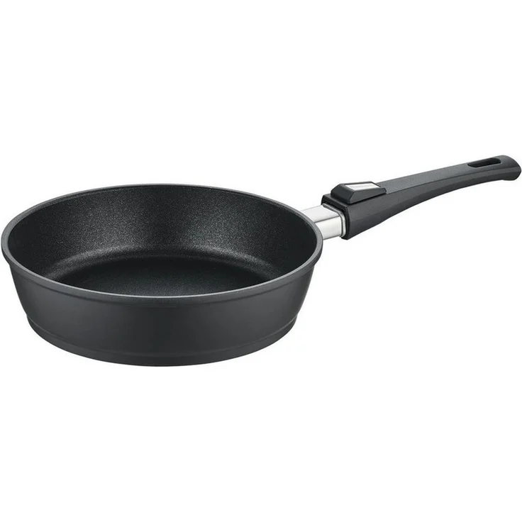 Berndes Schmorpfanne VARIO CLICK, Ø 24 cm, Schwarz, Antihaftbeschichtet, Aluminiumguss, inkl. Kunststoffgriff mit Klicksystem, Induktion – Bild 1