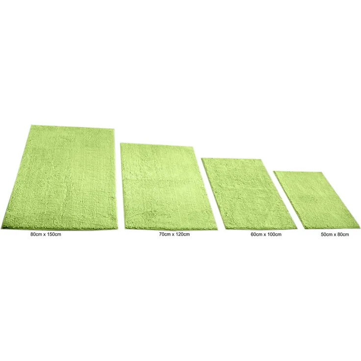KiNZLER Badematte Chenille, Badvorleger, Badezimmer Teppich, Höhe 18 mm, rutschhemmend beschichtet, fußbodenheizungsgeeignet, Polyester, rechteckig, Badteppich, Uni Farben, weich, als rechteckig & halbrund erhältlich