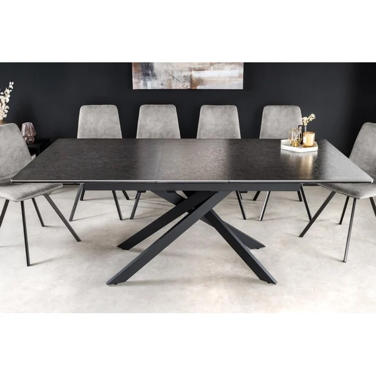 riess-ambiente Esstisch ALPINE 160 / 200cm anthrazit (Einzelartikel, 1-St), Keramik · ausziehbar · Metall-Gestell · Industrial Design – Bild 2