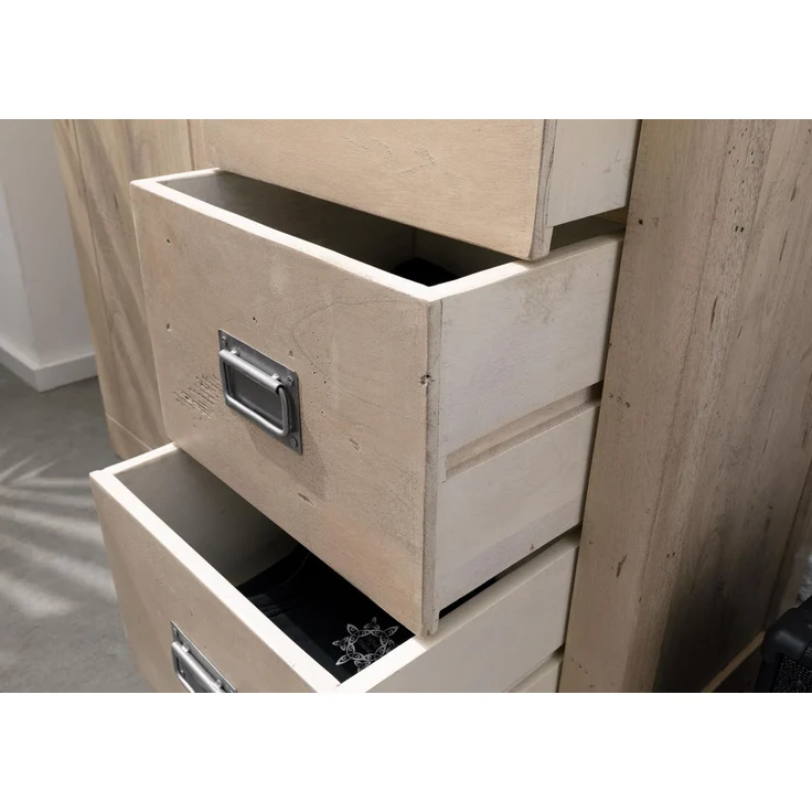 Schrank Mango 100x45x175 whitewash lackiert RAILWAY #314 – Bild 5