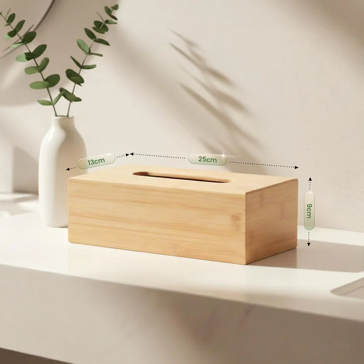 CLP Taschentuchbox Kalmia aus Bambus für Badezimmer und Küche nachfüllbar,natura – Bild 2