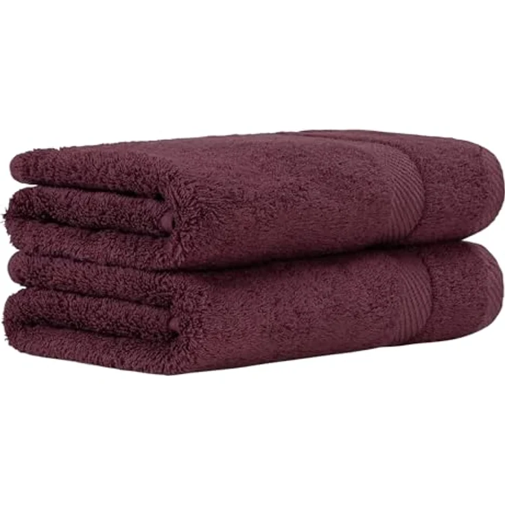 Luckytowel Duschtuch Set 70x140 cm, Oeko-TEX Badetücher aus 100% Baumwolle mit 600 g/m², flauschig & saugstark, 2er Pack Bordeaux – Bild 1