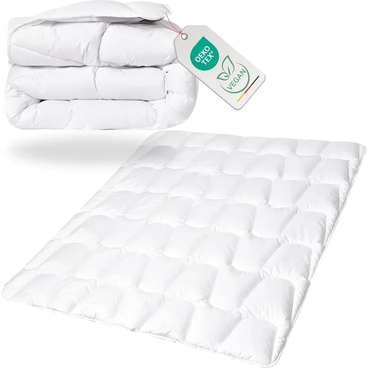 SEI Design Microfaserbettdecke SWAN De Luxe Winter 155x220 cm, Füllung: 100% Polyester Mikrofaser, Bezug: 100% Baumwolle, Vegane Alternative zu Daunen