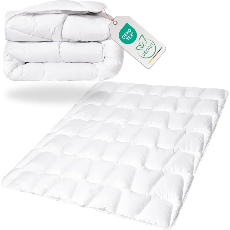 SEI Design Microfaserbettdecke SWAN De Luxe Winter 155x220 cm, Füllung: 100% Polyester Mikrofaser, Bezug: 100% Baumwolle, Vegane Alternative zu Daunen – Bild 1