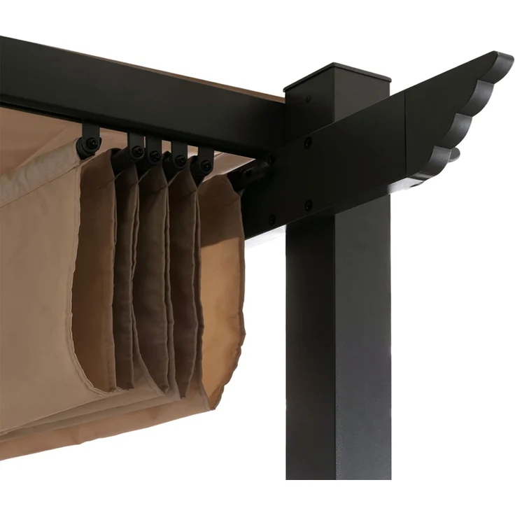 Mendler 'HWC-N93' Pergola, stabiles 8cm-Gestell mit Schiebedach UV50+ 3x3 m, Aluminium, Creme – Bild 5