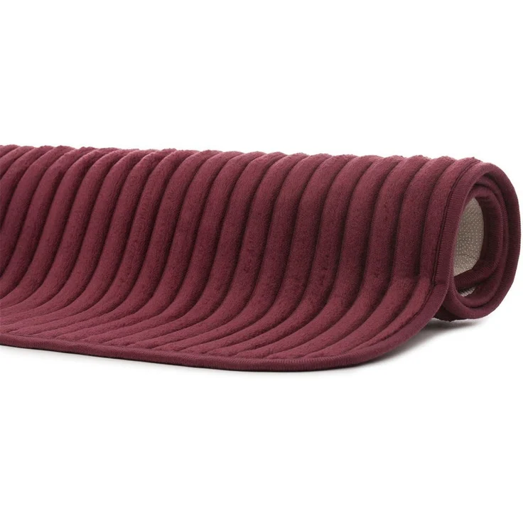 Gözze Badematte Berlin, Höhe 7 mm, rutschhemmend beschichtet, fußbodenheizungsgeeignet, Polyester, rechteckig, Badteppich, Uni Farben, Cord Optik, waschbar – Bild 3