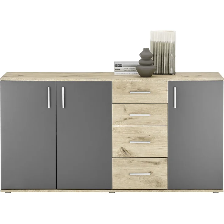 Kommode >BC 1040< in Grau matt - 160x84x35 (BxHxT) – Bild 2