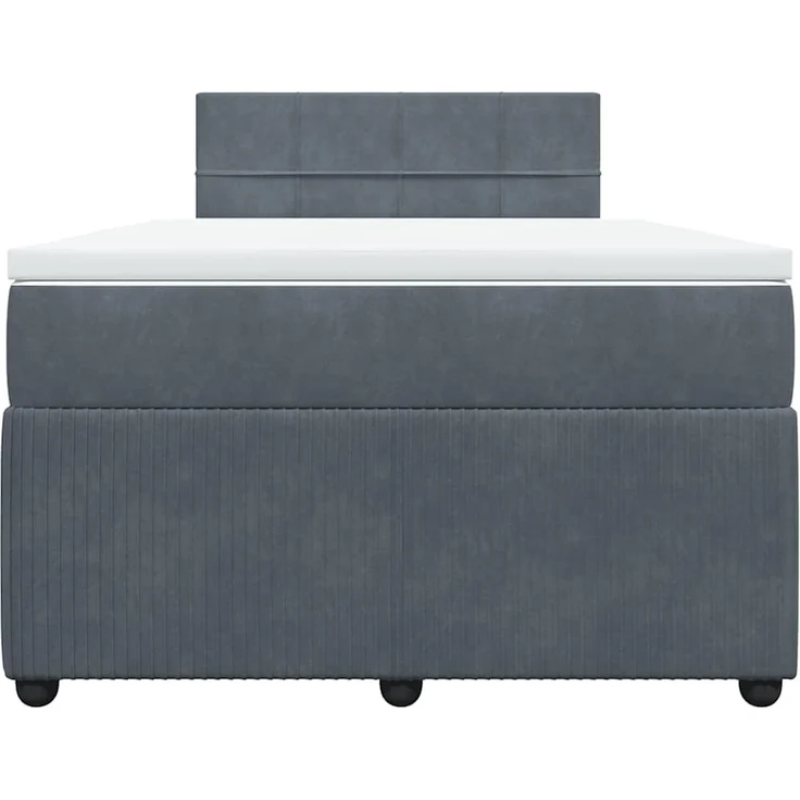 vidaXL Boxspringbett mit Matratze Dunkelgrau 120x200 cm Samt 3287711 – Bild 4