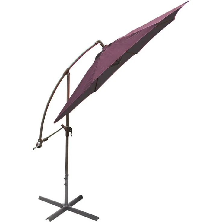 Deluxe-Ampelschirm Bordeaux Ø 3m Sonnenschirm Sonnenschutz Gartenschirm Schirm – Bild 2