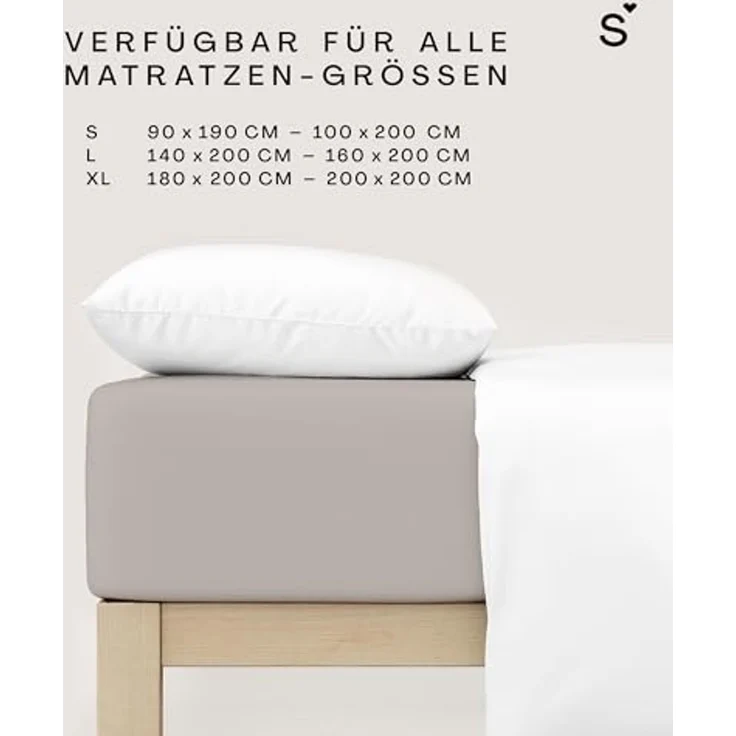 Schlafgut Mako Jersey Spannbetttuch Spannbettlaken 90x200 100x200 – Bild 2
