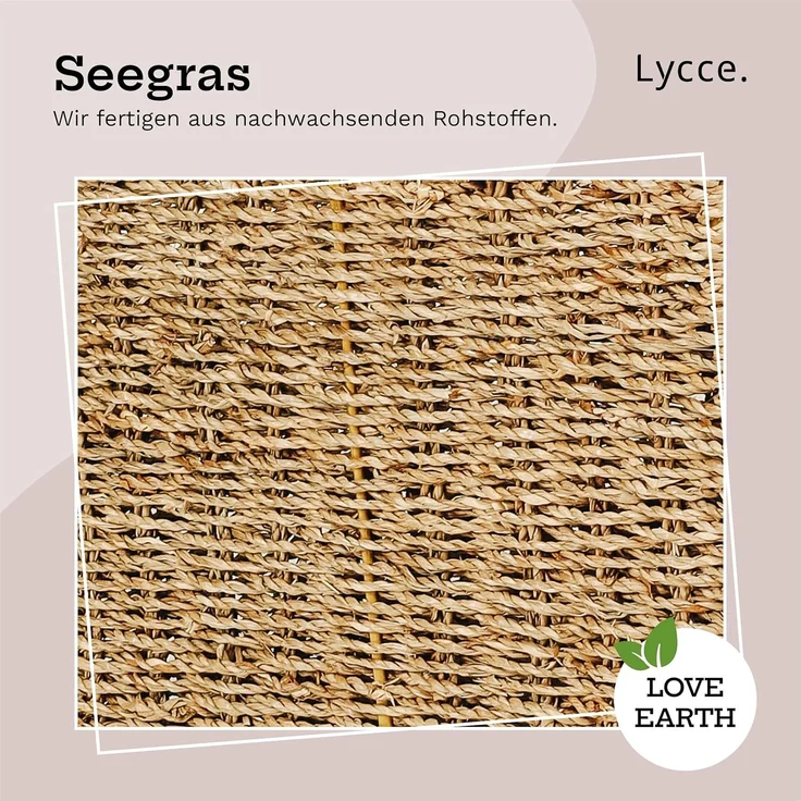 Lycce Regalkorb Kallax Einsatz Lake Aufbewahrungskorb Seegras schwarz 35 l, 33 x 33 x 33 cm – Bild 4