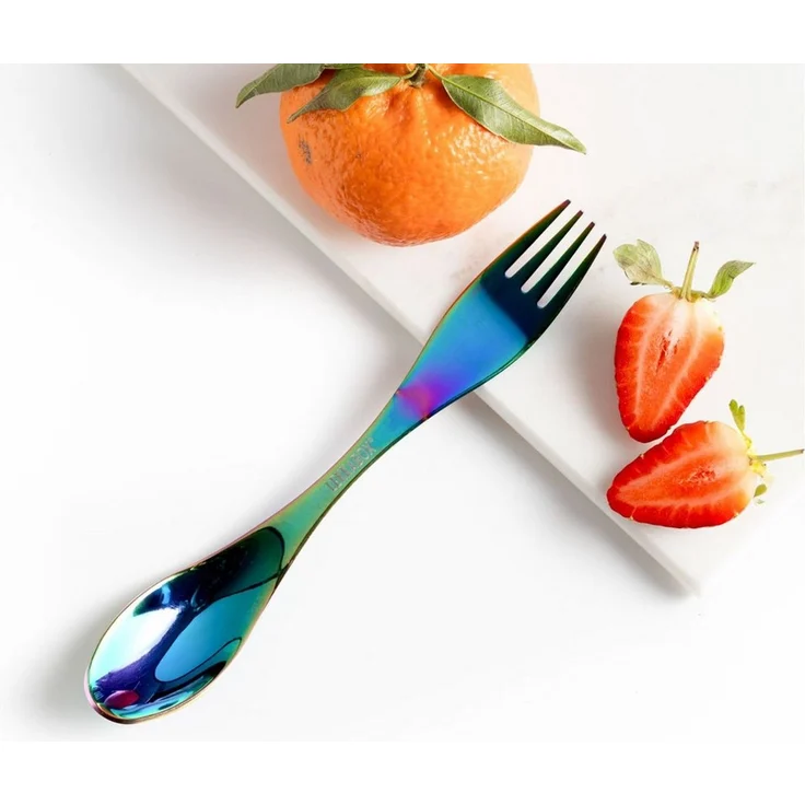 LEKKABOX Campinglöffel Edelstahl Spork 19cm – Löffel Gabel To Go für Brotdose, Löffel & Gabel in einem – die perfekte Größe für Thermobehälter