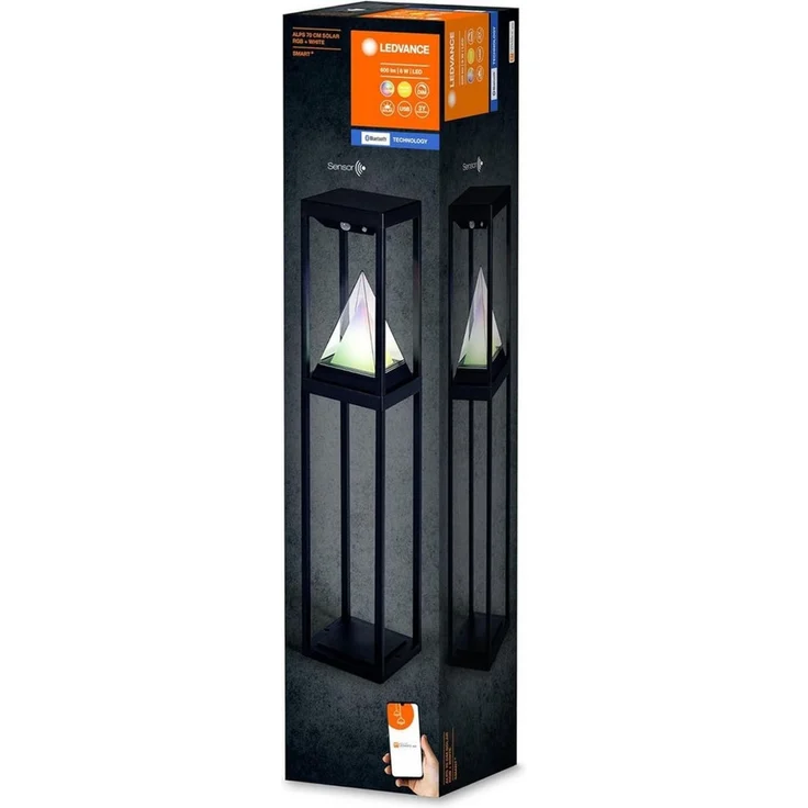 LEDVANCE SMART+ Outdoor Bluetooth Solar-Wegeleuchte, mit warmweißem (3000K) und Farblicht, ohne Strom nutzbar, bis 2,5 Stunden Brenndauer bei 100% Licht, wiederaufladbar mit USB-C Kabel, IP44, schwarz – Bild 3