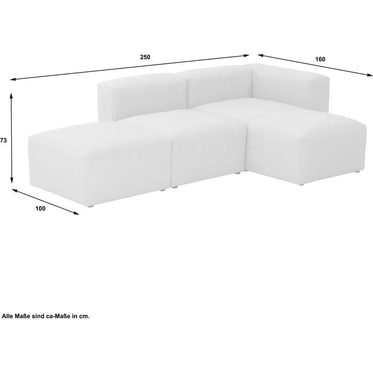 Ecksofa mit Hocker links Kattrina Flachgewebe anthrazit – Bild 7