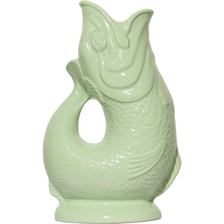 Gluckigluck Wasserkaraffe, (Original Gluggle Jug aus England), mit Gluckergeräusch, handgefertigt, ikonisches Fisch-Design, 1,2 L
