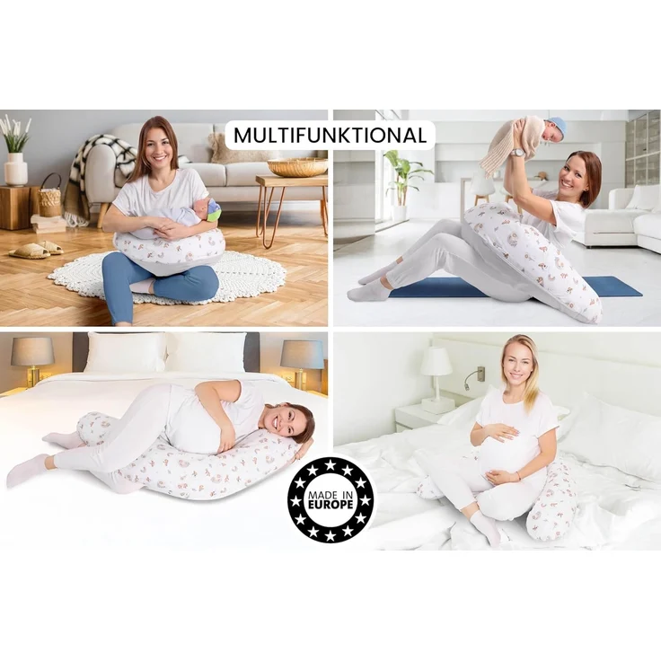 Amilian Stillkissen XXL 170 cm - Schwangerschaftskissen & Seitenschläferkissen mit Bezug, - Lagerungskissen - Nursing Pillow - Pregnancy Pillow, mit Füllung, Schlafkissen für Seitenlage - Körperkissen – Bild 5