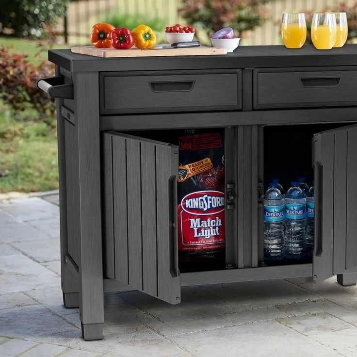 Keter Grillablagetisch "Unity XL Entertainment" 250 L Anthrazit Service-Tisch Gartentisch – Bild 3