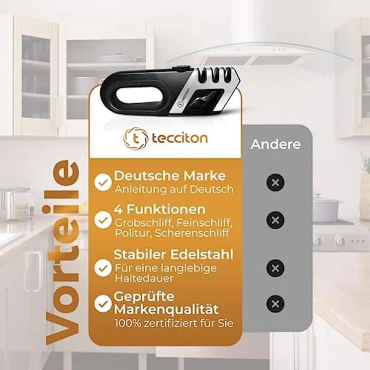 COFI 1453 Messerschärfer 4-in-1 mit ergonomischem Griff, ergonomischer Griff, 4in1 Messerschärfer, einstellbarer Schleifwinkel – Bild 5