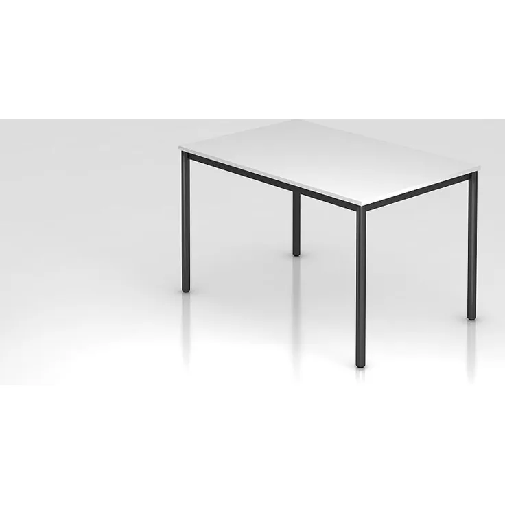 Besprechungstisch Rundfuß 120x80 Weiß / Schwarz