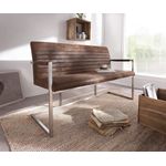 Sitzbank Earnest Quersteppung 140 cm Braun Vintage mit Armlehne