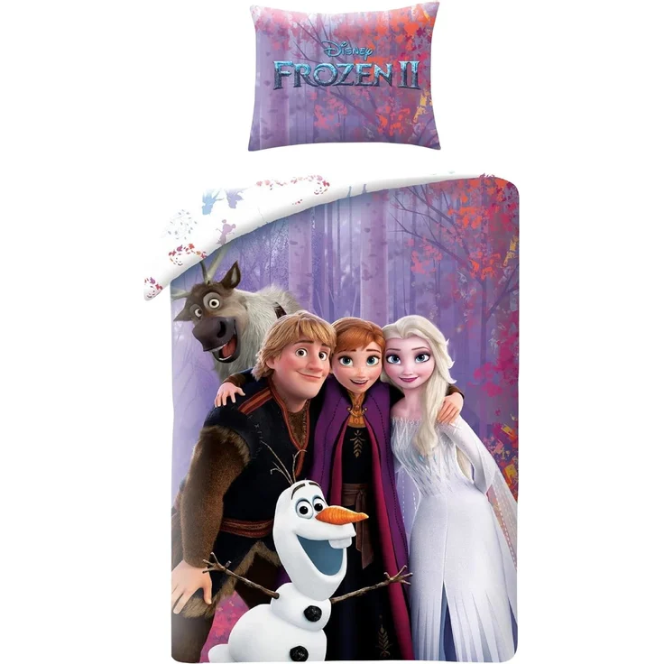 Disney Frozen Bettwäsche Set aus Baumwolle Bettdeckenbezug 140 × 200 cm mit 70 × 90 cm Kissenbezug