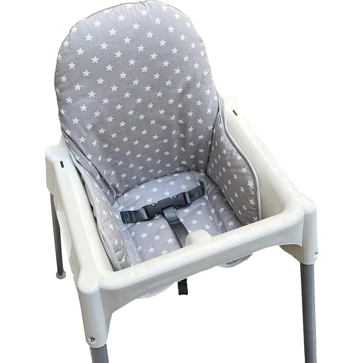 ZARPMA Sitzbezüge Kompatibel für Antilop Hochstuhl, Oberfläche aus Baumwolle und Baumwolle gepolstert, Waldmuster, faltbar, Baby Hochstuhlbezug(Grauer Stern)