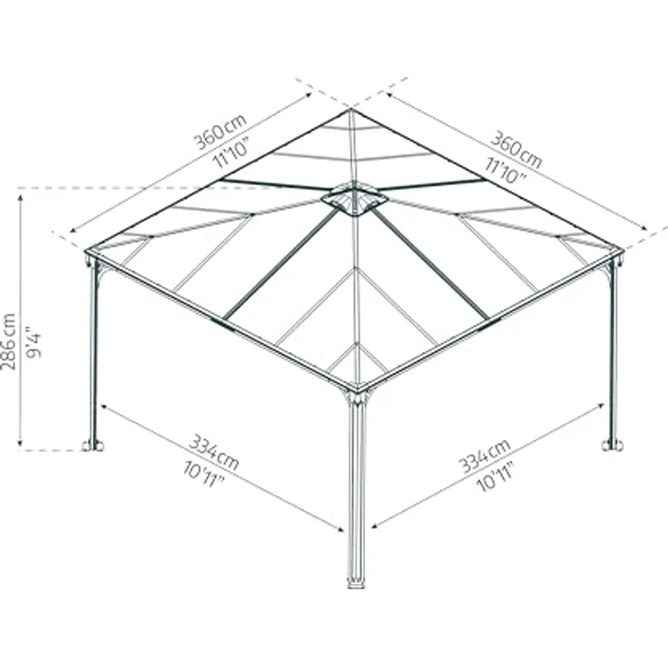 Palram - Canopia Aluminium Pavillon Palermo 3600 | – Bild 14