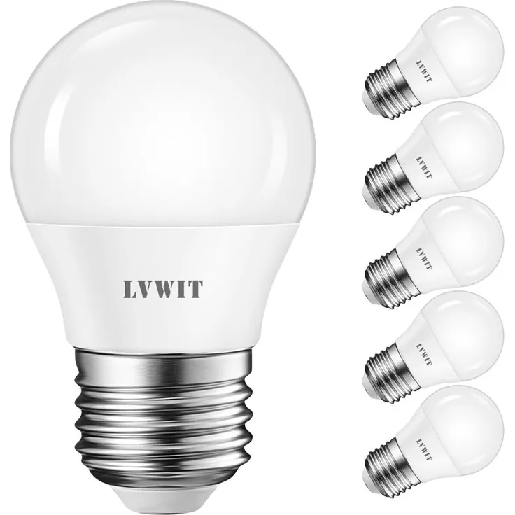 LVWIT E27 LED Lampe ersetzt 40W Glühlampen (6-er Pack), Warmweiß 2700K, 4.5W G45 LED Leuchtmittel, 470lm, matt