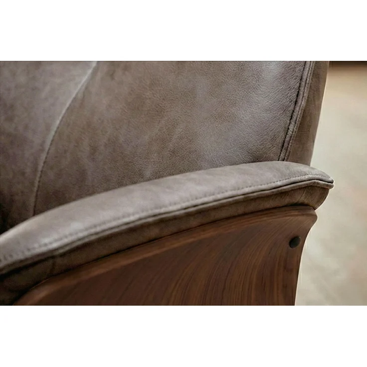 KAWOLA Relaxsessel FERREIRA Drehsessel Lederfaserstoff anthrazit mit Hocker 106 x 84 x 78 cm – Bild 5