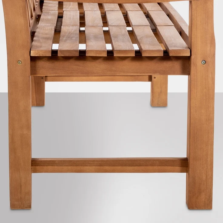 Gartenbank Teakbank PAKEL - Holz Teak 150x72x92 cm | Holzbank 150 Cm Mit Klapptisch Gartenbank Sitzbank Mit Lehne Wetterfest Bank Garten Terrasse – Bild 5