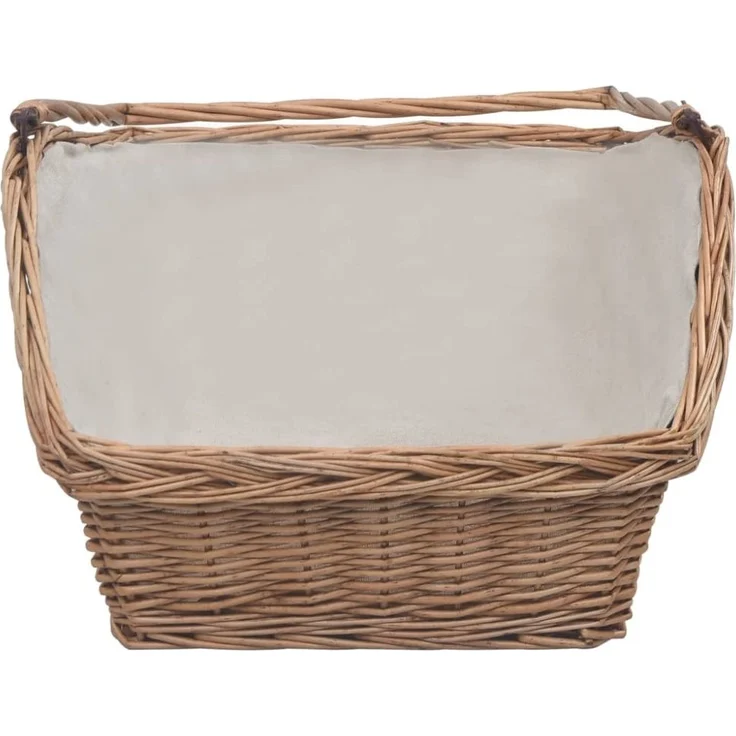 vidaXL Holzkorb mit Tragegriff 61,5 × 46,5 × 58 cm Braun Weide 286989 – Bild 6