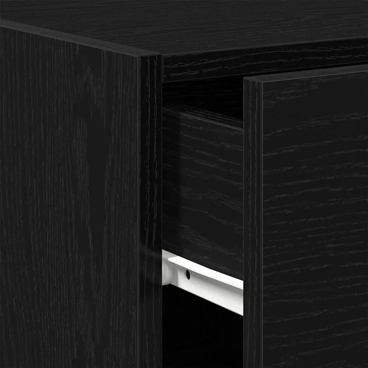 vidaXL Sideboard mit Schubladen Schwarz Eichen-Optik 30 x 42,5 x 93 cm 868751 – Bild 9