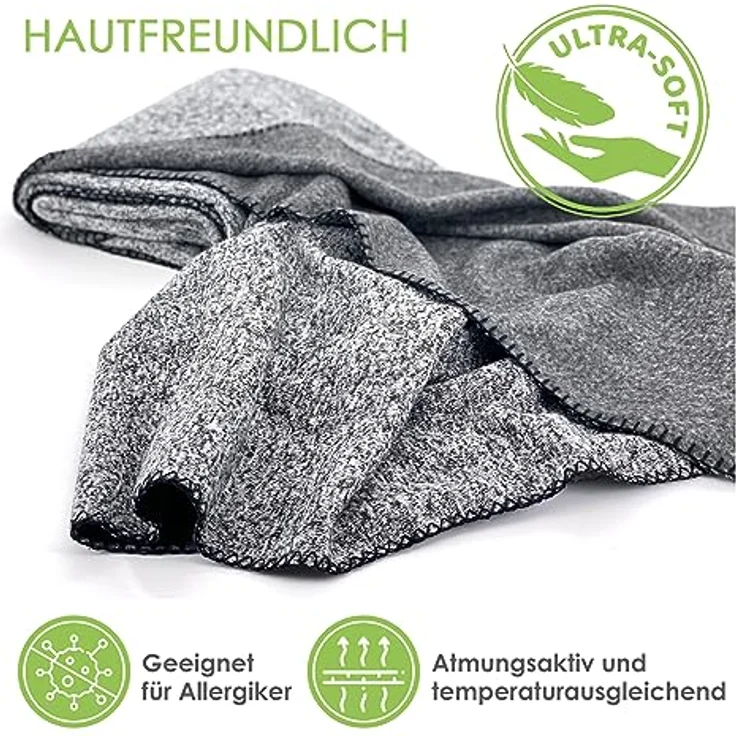Wohndecke Strick Kuscheldecke Super Soft Fleece Sofadecke, heimtexland, Premium Qualität I meliert I 150x200 I – Bild 3
