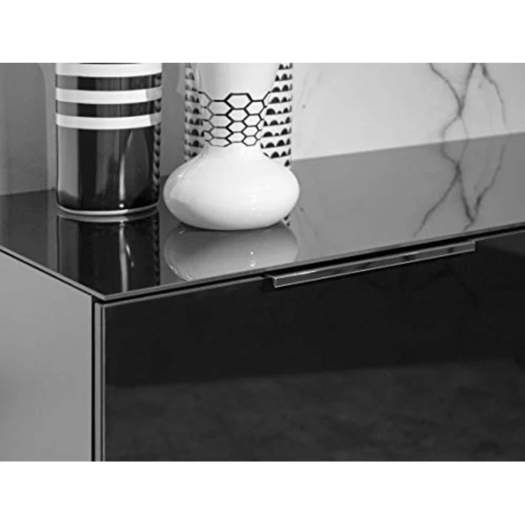 Germania Sideboard 3698-83 GW-Oakland, in Schwarz, mit Glasauflage, 184 x 102 x 42 cm (BxHxT) – Bild 7