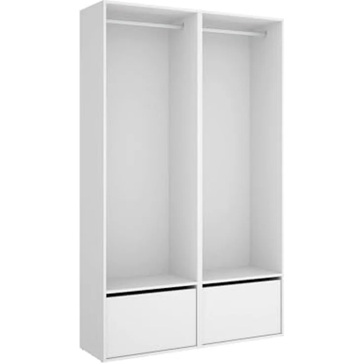Dmora - Großer Kleiderschrank Brealone, Schlafzimmermöbel, Schrank, Garderobe, 120x45 h205 cm, Weiß und Eiche – Bild 2
