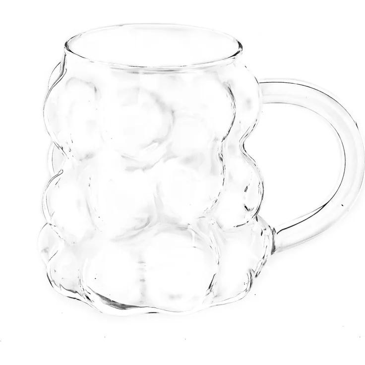 12er Bubble Gläser-Set mit Henkel, Hitzebeständig aus Borosilikatglas - 350 ml – Bild 3