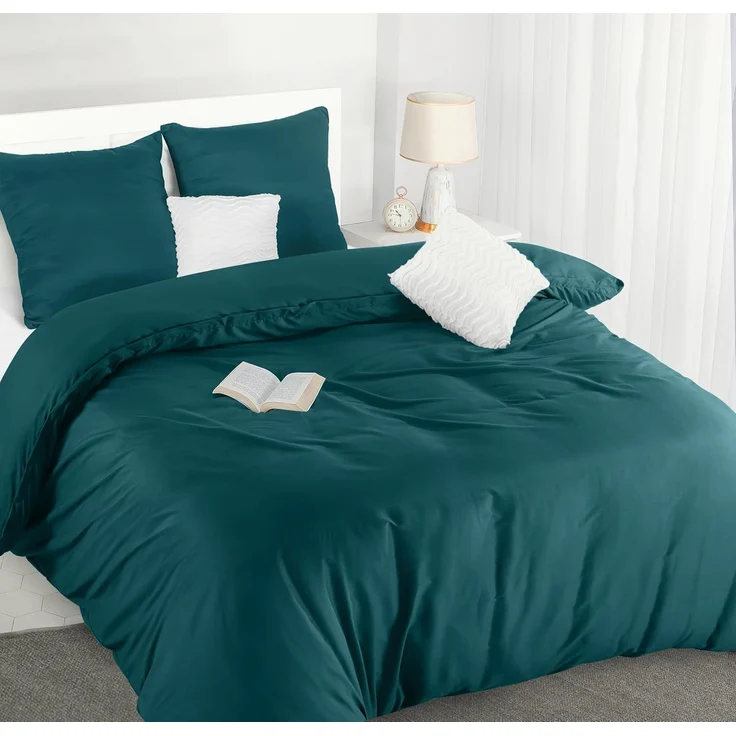 Utopia Bedding Bettwäsche 220x240 Set - Mikrofaser Bettbezug 240x220 cm + 2 Kissenbezüge 65x65 cm - Blaugrün – Bild 1