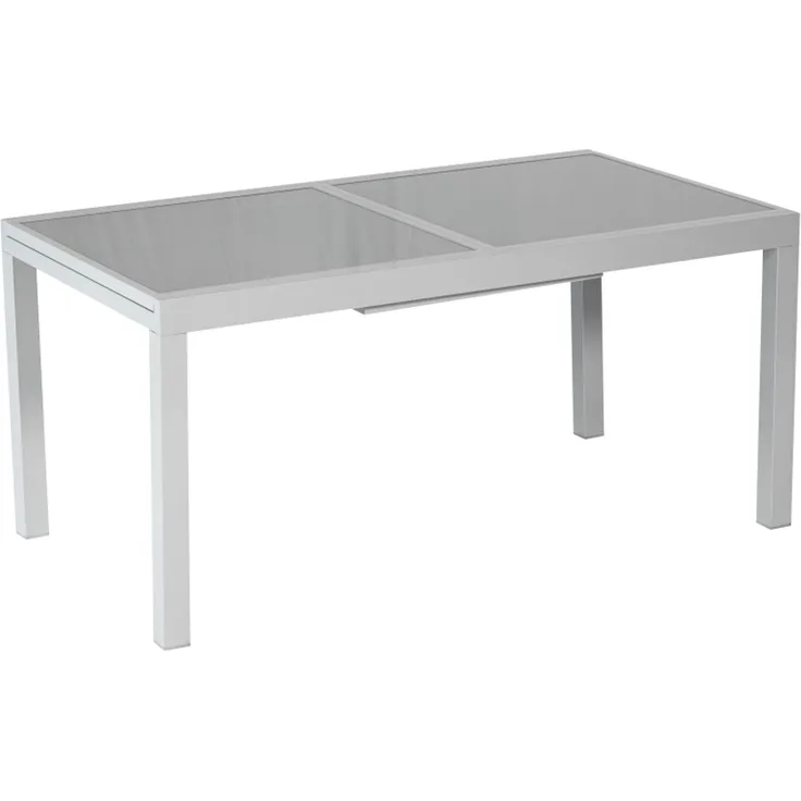 Gartentisch, ausziehbar, 160 (220) x 90 cm, silber/grau