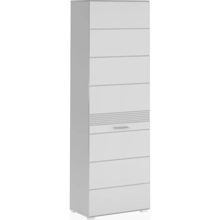 Garderobenschrank Linus - Weiß / Weiß Hochglanz
