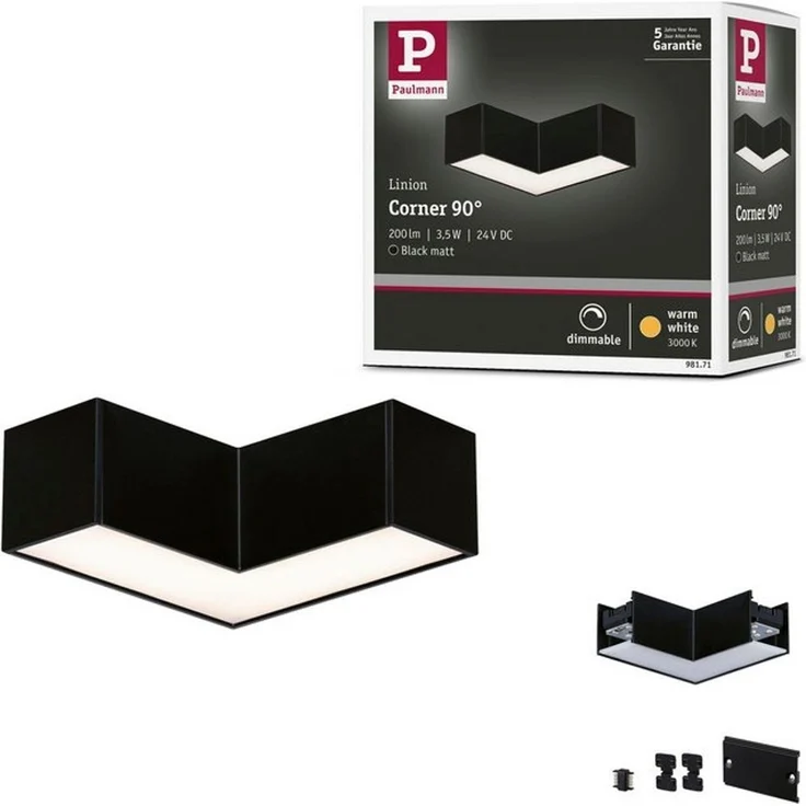 Paulmann Schienensystem-Leuchten Linion Lichtkanal 90 ° 2000lm/m 3000K, LED fest integriert, Warmweiß – Bild 4