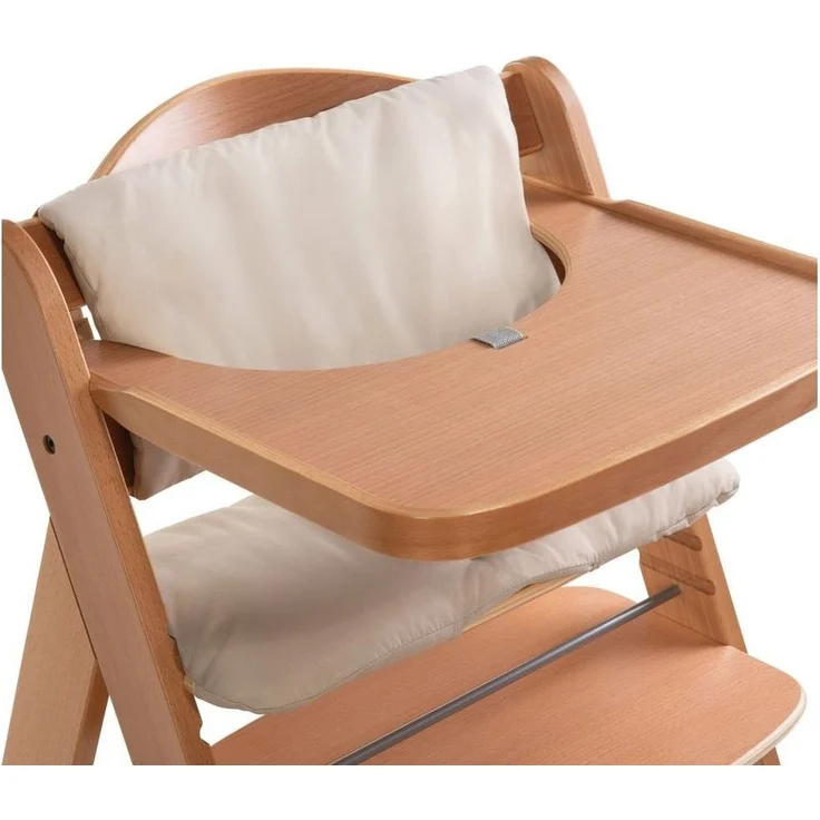 Hauck Hochstuhl Alpha Plus Move Natur (5 St), Holz Kinderhochstuhl inkl. Essbrett, Sitzkissen und 2 x Silikon Teller – Bild 2