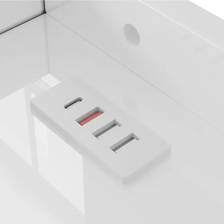 Schrankbett mit Mehrfachsteckdose, Schublade und RGB LED-Streifen, 140x200cm, Wandklappbett, horizontal klappbar, platzsparend – Bild 10