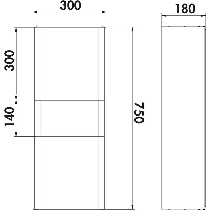 Naber 8041234 transFORM Solitärregal, 750 x 300 x 180 mm (H x B x T) für Regalsystem, schwarz matt – Bild 2