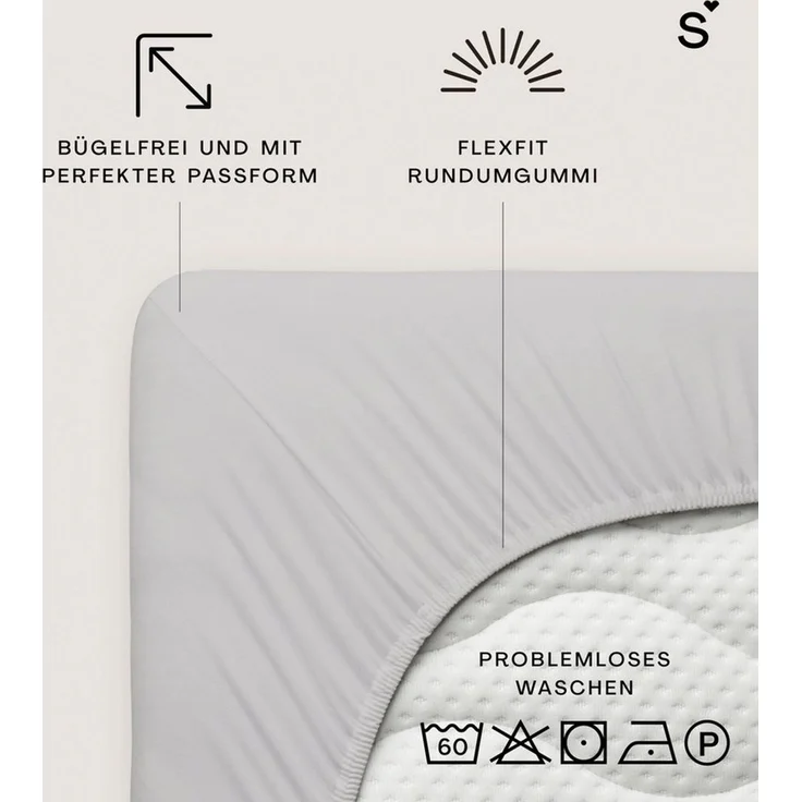 Schlafgut Mako Jersey Spannbetttuch Spannbettlaken 90x200 100x200 – Bild 4