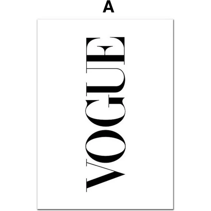 JUSTGOODMOOD Poster Schwarz Weiß Kate Moss Vogue Vintage Wohnkultur Wohnzimmer Wandbilder, C (1 St) – Bild 3