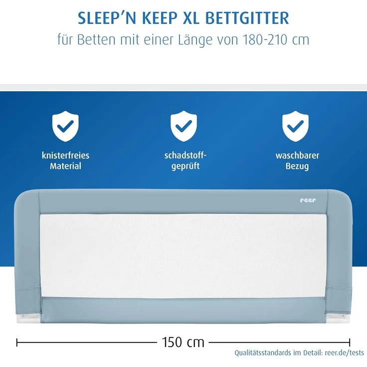 Reer Bettgitter Sleep n´Keep XL 150 cm Fb Blaugrau – Bild 4
