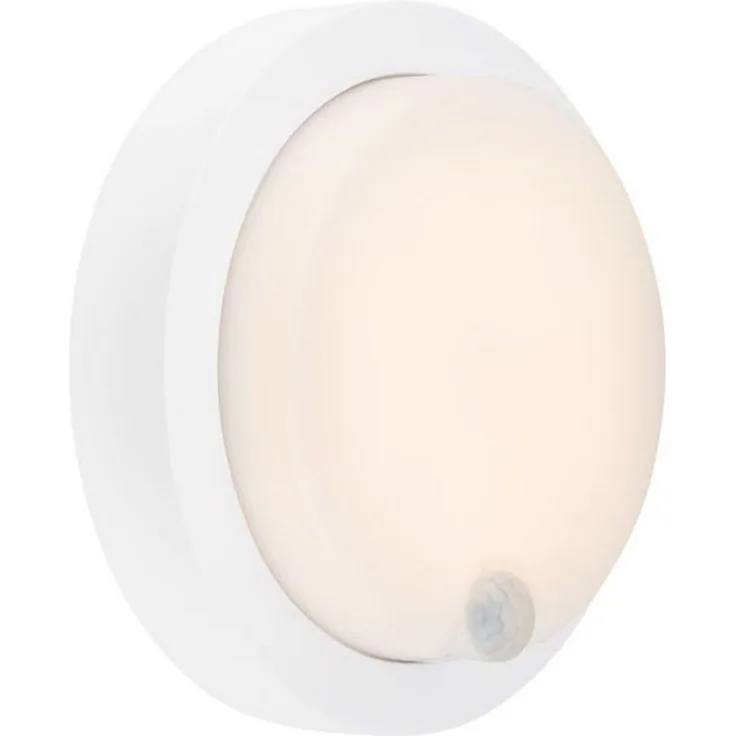 BRILONER – Außenlampe mit Bewegungsmelder, Wandlampe mit Akku, Wandleuchte ohne Stromanschluss, Aussenlampe Wand, Akku Lampe, Warmweißes Licht, Weiß, 170x55 mm (DxH)