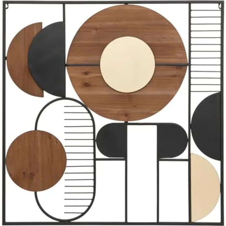 ATMOSPHERA CREATEUR D'INTERIEUR Wanddeko Aenor, Metall und Holz, 70 x 70 cm